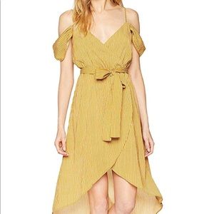 COPY - J.O.A. Cold Shoulder Wrap Dress Yellow Mus…